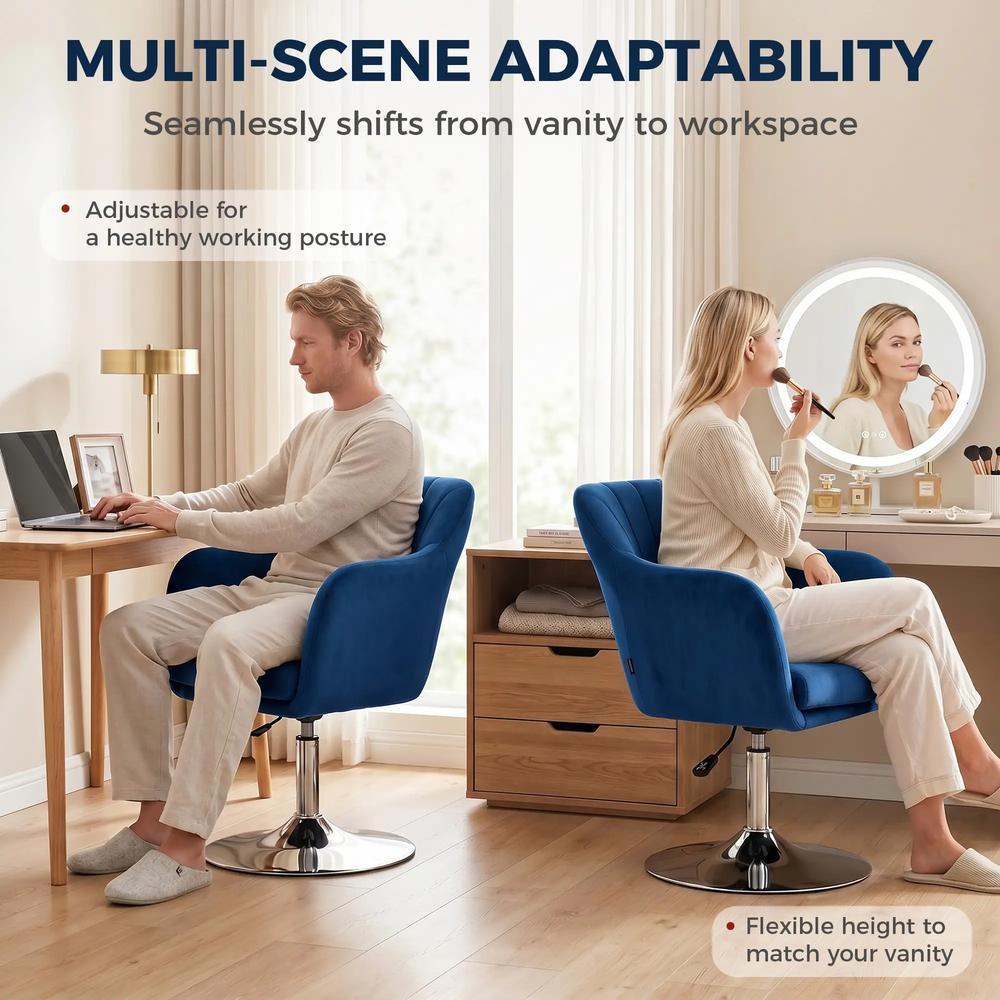 HOMCOM Retro Velvet Swivel Tub Chair with Steel Frame, Cushion Seat Additional View 21