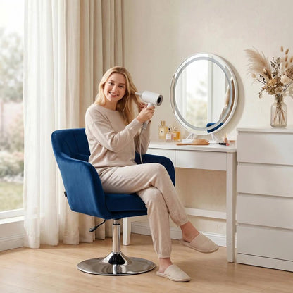 HOMCOM Retro Velvet Swivel Tub Chair with Steel Frame, Cushion Seat Additional View 23
