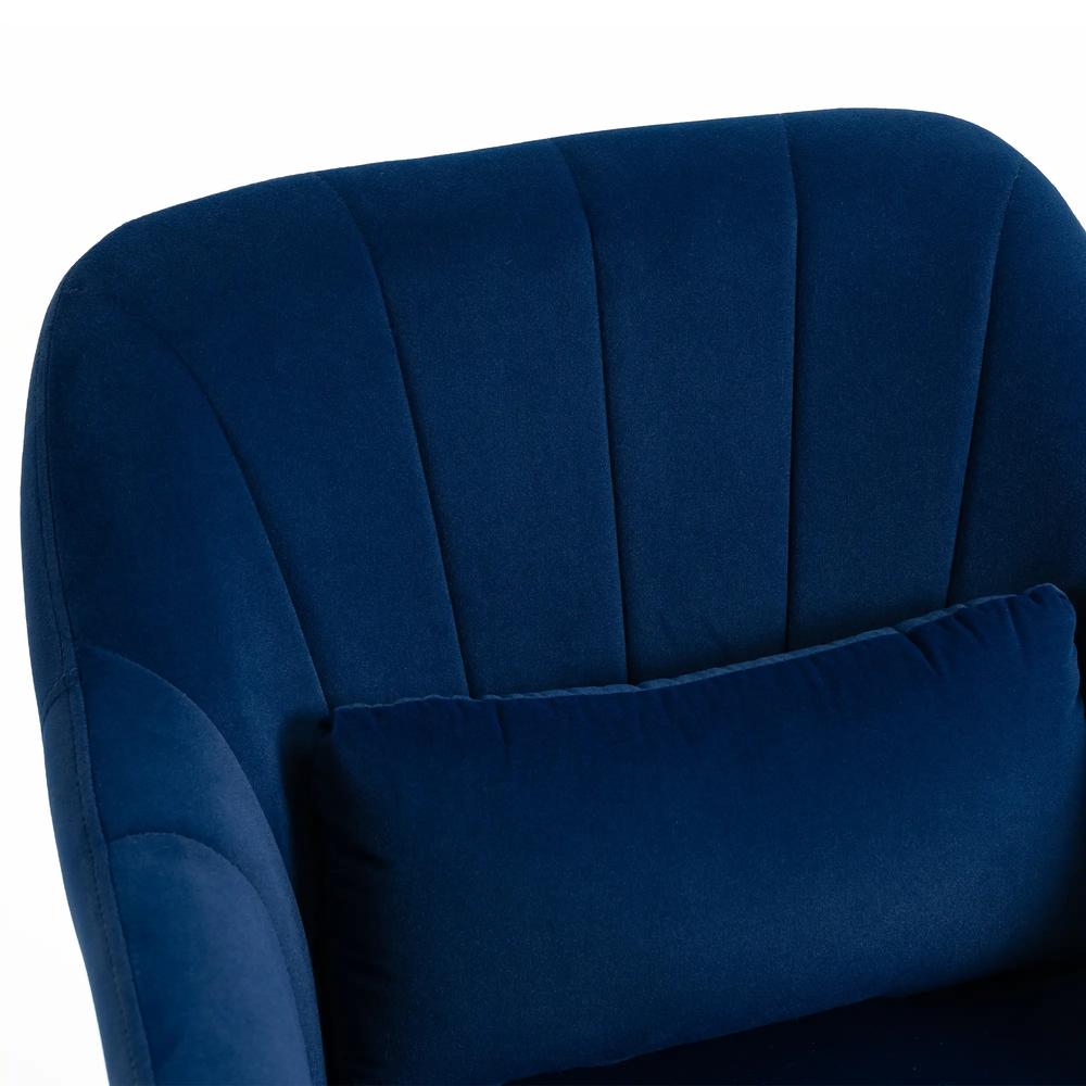 HOMCOM Retro Velvet Swivel Tub Chair with Steel Frame, Cushion Seat Additional View 25