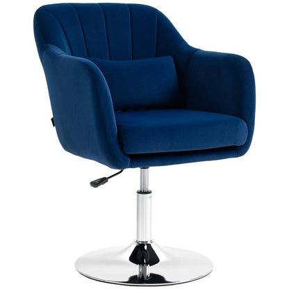 HOMCOM Retro Velvet Swivel Tub Chair with Steel Frame, Cushion Seat Additional View 30
