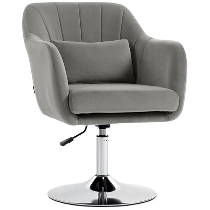 HOMCOM Retro Velvet Swivel Tub Chair with Steel Frame, Cushion Seat Additional View 31