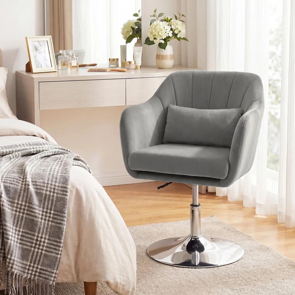 HOMCOM Retro Velvet Swivel Tub Chair with Steel Frame, Cushion Seat Additional View 32