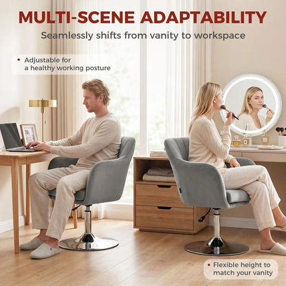 HOMCOM Retro Velvet Swivel Tub Chair with Steel Frame, Cushion Seat Additional View 36