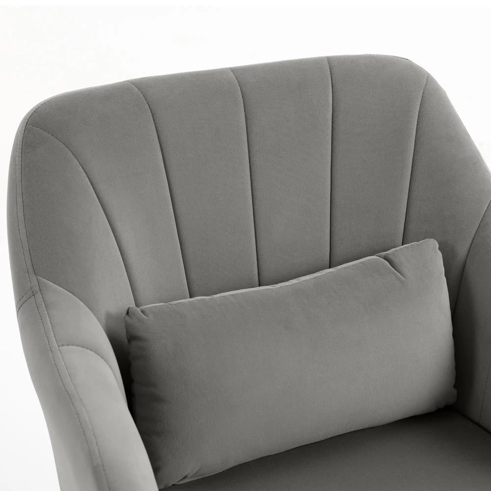 HOMCOM Retro Velvet Swivel Tub Chair with Steel Frame, Cushion Seat Additional View 40