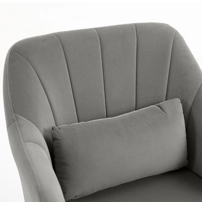 HOMCOM Retro Velvet Swivel Tub Chair with Steel Frame, Cushion Seat Additional View 40