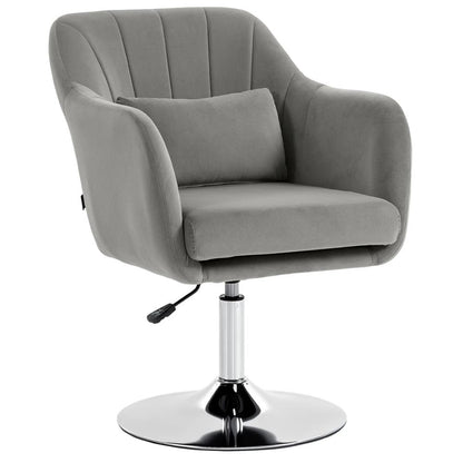 HOMCOM Retro Velvet Swivel Tub Chair with Steel Frame, Cushion Seat Additional View 45