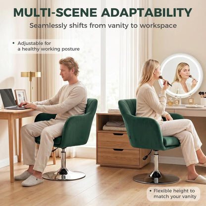 HOMCOM Retro Velvet Swivel Tub Chair with Steel Frame, Cushion Seat Additional View 6
