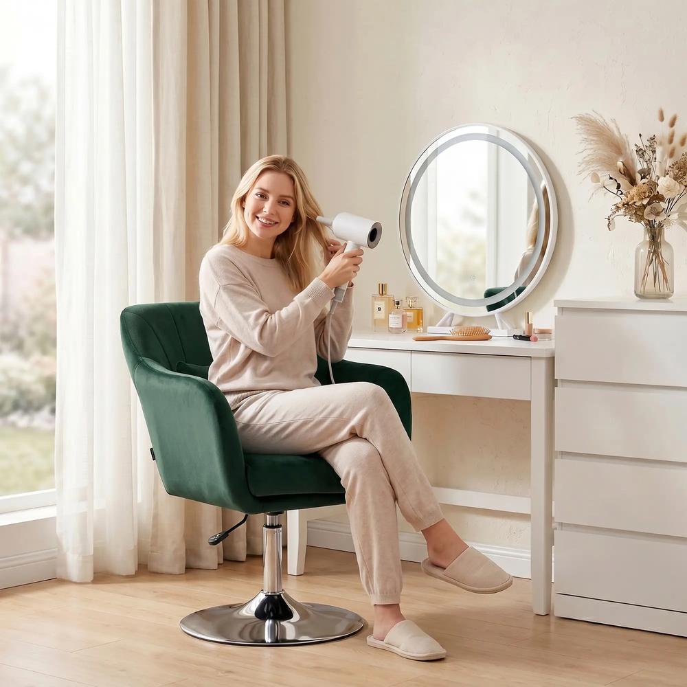 HOMCOM Retro Velvet Swivel Tub Chair with Steel Frame, Cushion Seat Additional View 8