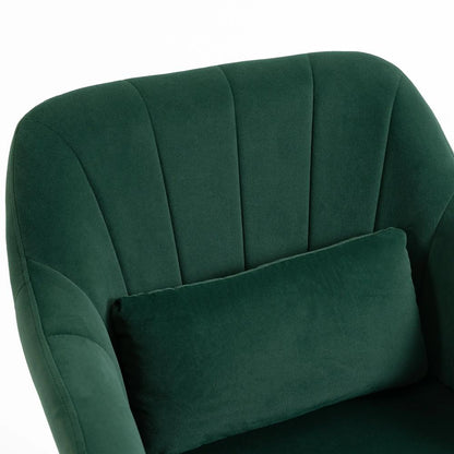 HOMCOM Retro Velvet Swivel Tub Chair with Steel Frame, Cushion Seat Additional View 10