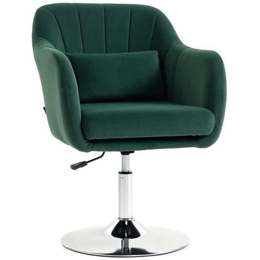 HOMCOM Retro Velvet Swivel Tub Chair with Steel Frame, Cushion Seat