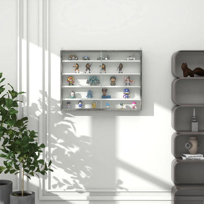 HOMCOM 5-Tier Wall Display Shelf Unit Cabinet w/ 4 Adjustable Shelves Glass Doors Home Office Ornaments 60x80cm Additional View 18