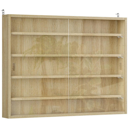 HOMCOM 5-Tier Wall Display Shelf Unit Cabinet w/ 4 Adjustable Shelves Glass Doors Home Office Ornaments 60x80cm Additional View 33