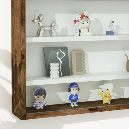 HOMCOM 5-Tier Wall Display Shelf Unit Cabinet w/ 4 Adjustable Shelves Glass Doors Home Office Ornaments 60x80cm Additional View 52