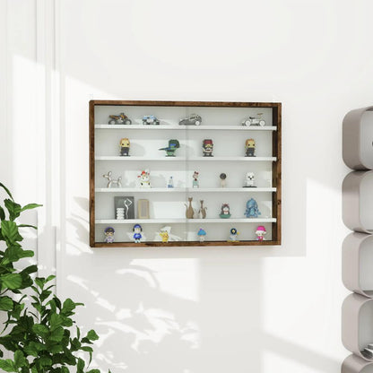 HOMCOM 5-Tier Wall Display Shelf Unit Cabinet w/ 4 Adjustable Shelves Glass Doors Home Office Ornaments 60x80cm Additional View 53