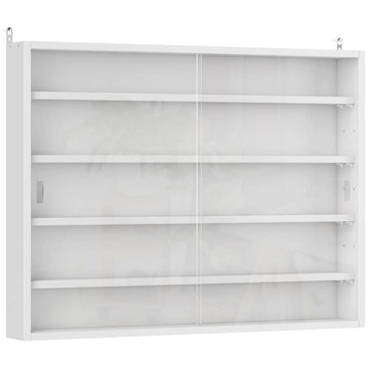 HOMCOM 5-Tier Wall Display Shelf Unit Cabinet w/ 4 Adjustable Shelves Glass Doors Home Office Ornaments 60x80cm Additional View 56