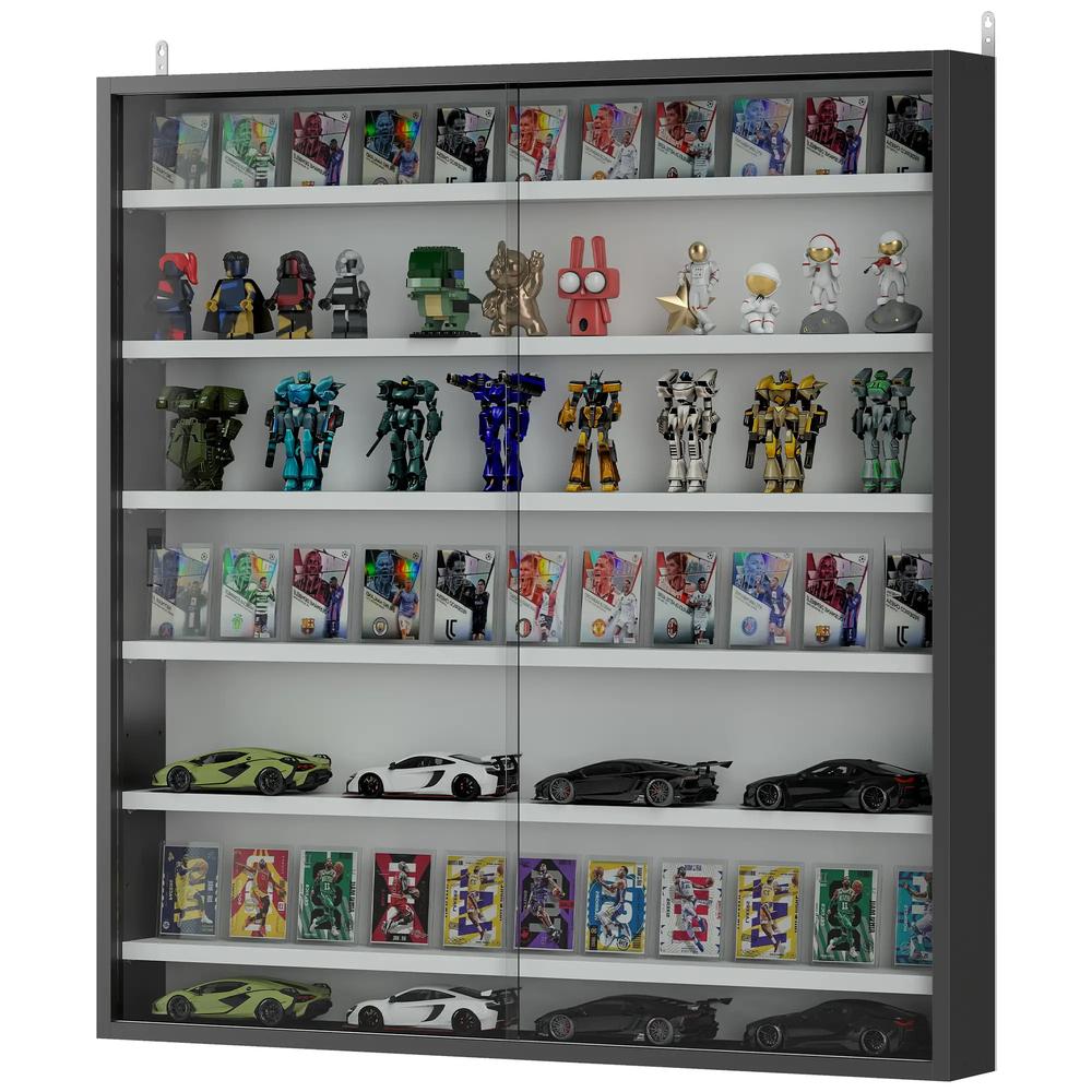 HOMCOM Six Shelf Display Cabinet, with Glass Doors Additional View 11