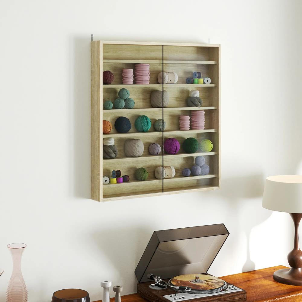 HOMCOM Six Shelf Display Cabinet, with Glass Doors Additional View 13