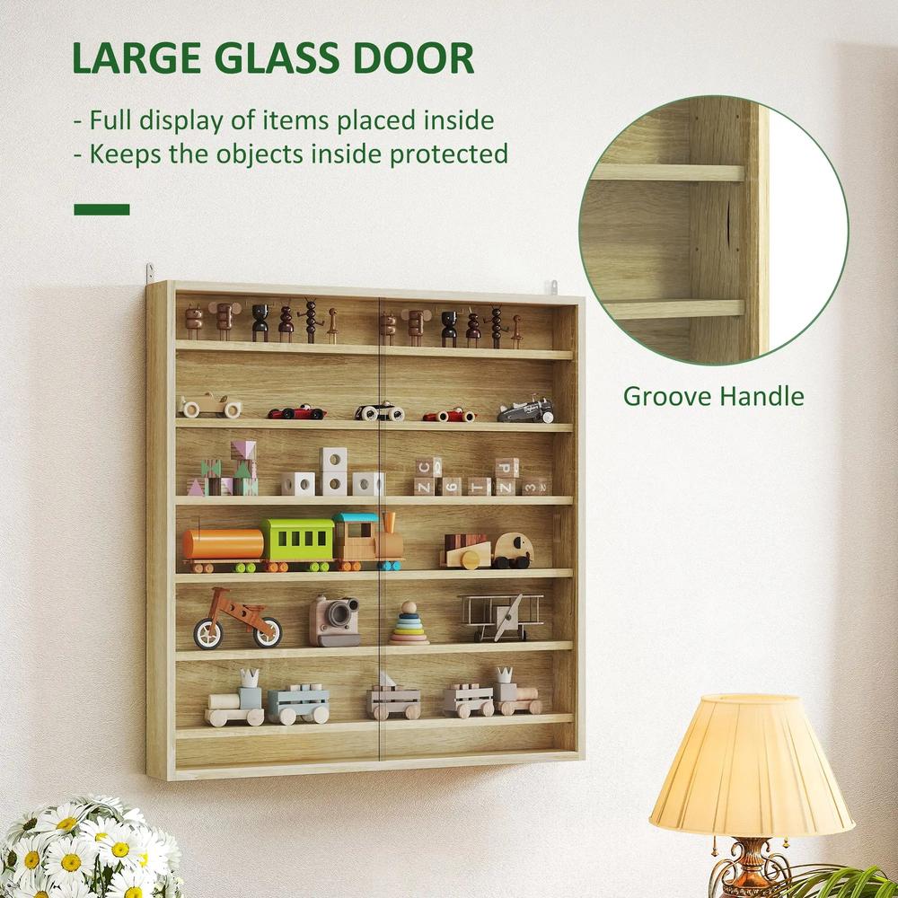 HOMCOM Six Shelf Display Cabinet, with Glass Doors Additional View 16
