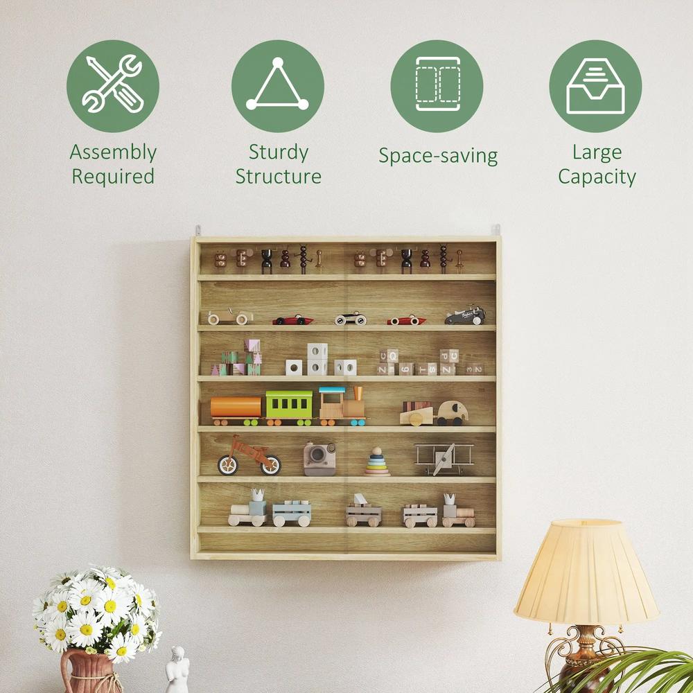 HOMCOM Six Shelf Display Cabinet, with Glass Doors Additional View 17
