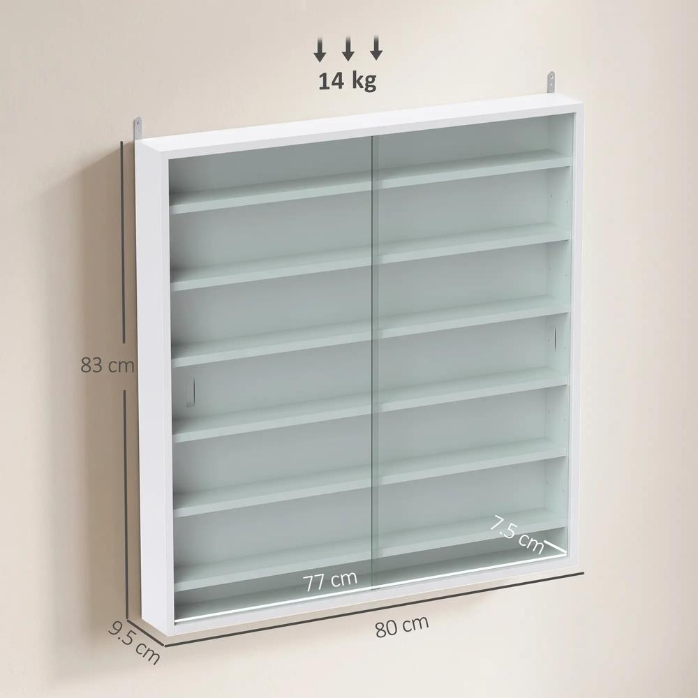 HOMCOM Six Shelf Display Cabinet, with Glass Doors Additional View 25