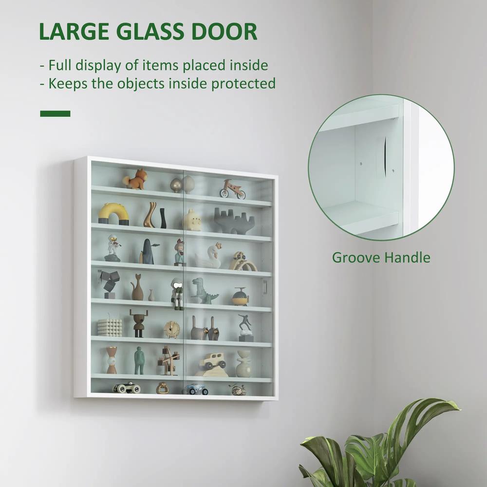 HOMCOM Six Shelf Display Cabinet, with Glass Doors Additional View 27