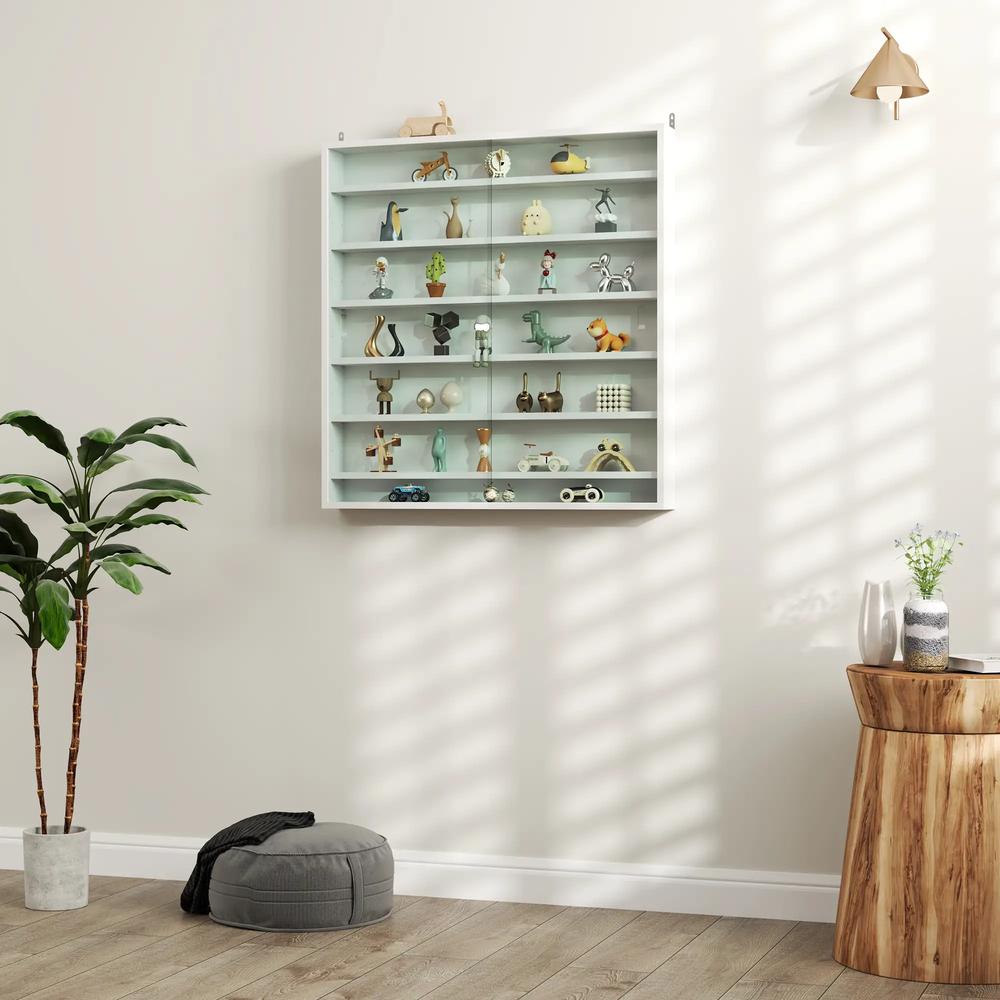 HOMCOM Six Shelf Display Cabinet, with Glass Doors Additional View 29