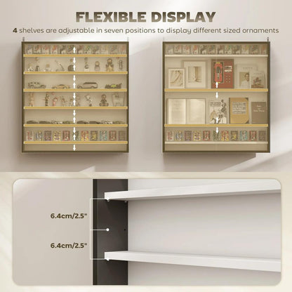 HOMCOM Six Shelf Display Cabinet, with Glass Doors Additional View 4