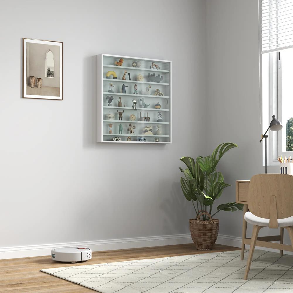 HOMCOM Six Shelf Display Cabinet, with Glass Doors Additional View 31