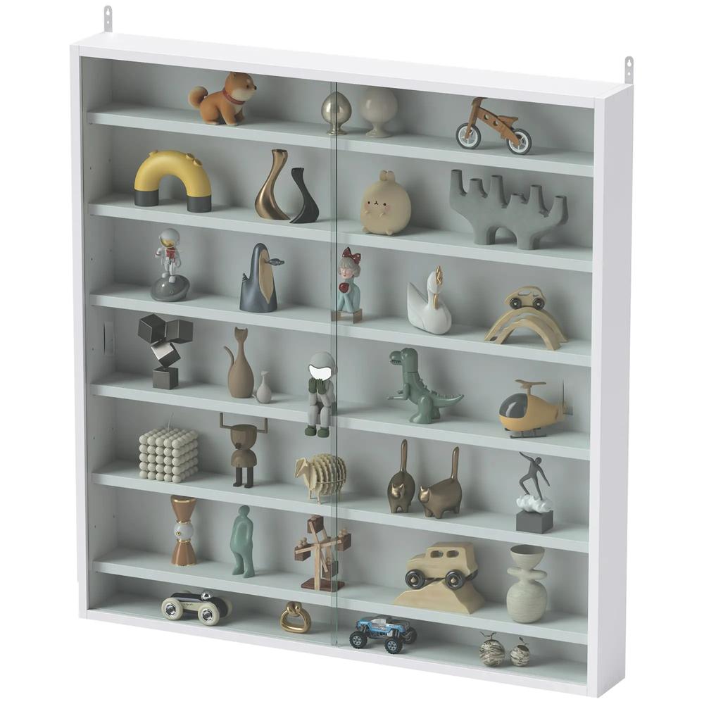 HOMCOM Six Shelf Display Cabinet, with Glass Doors Additional View 32