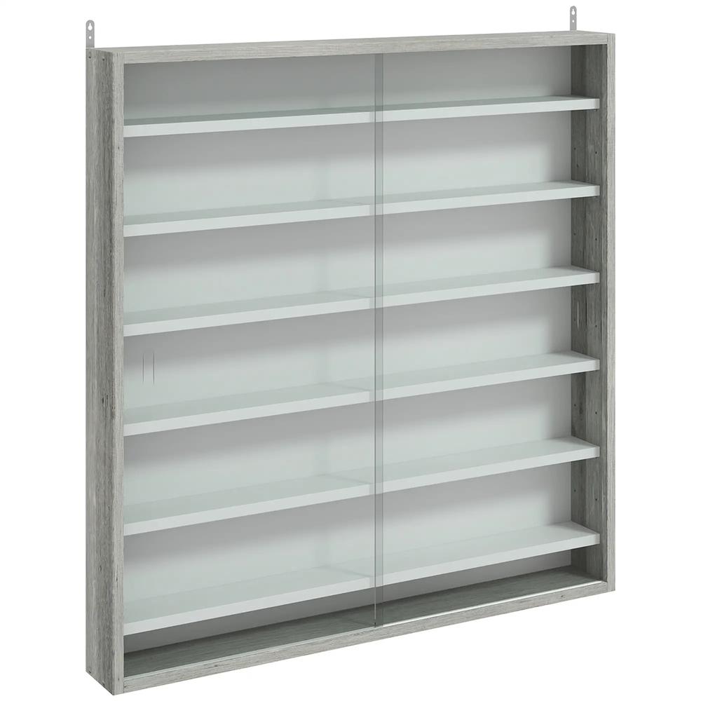 HOMCOM Six Shelf Display Cabinet, with Glass Doors Additional View 33