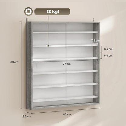 HOMCOM Six Shelf Display Cabinet, with Glass Doors Additional View 35