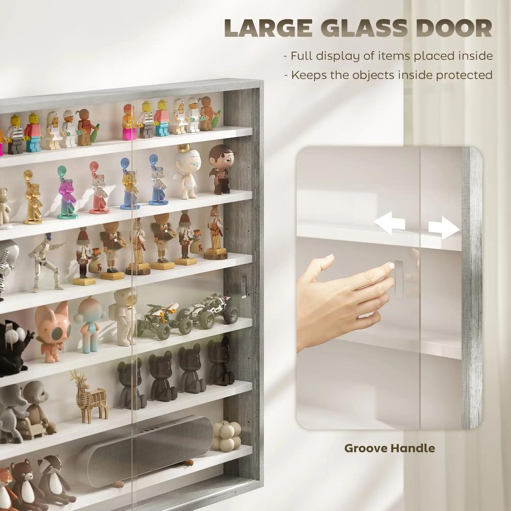 HOMCOM Six Shelf Display Cabinet, with Glass Doors Additional View 37
