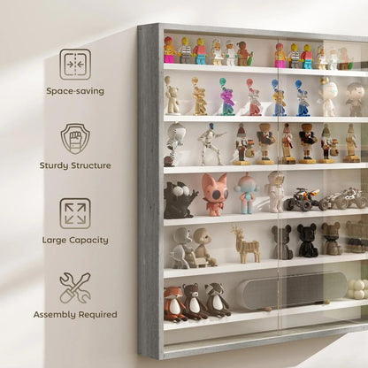 HOMCOM Six Shelf Display Cabinet, with Glass Doors Additional View 38