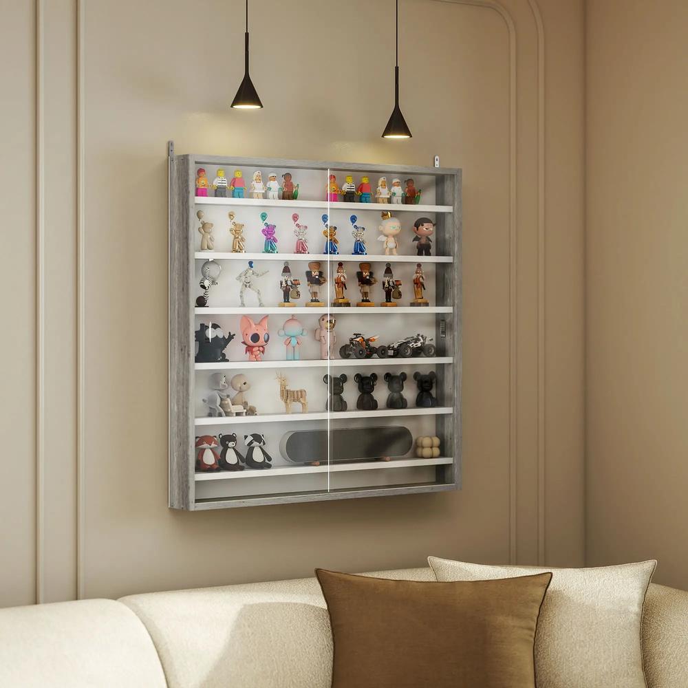 HOMCOM Six Shelf Display Cabinet, with Glass Doors Additional View 42
