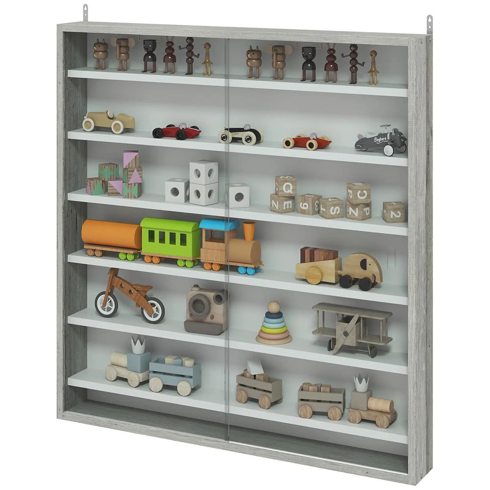 HOMCOM Six Shelf Display Cabinet, with Glass Doors Additional View 43