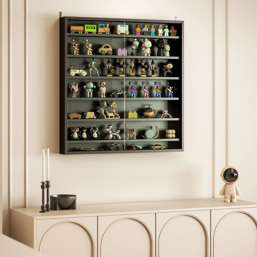 HOMCOM Six Shelf Display Cabinet, with Glass Doors Additional View 45