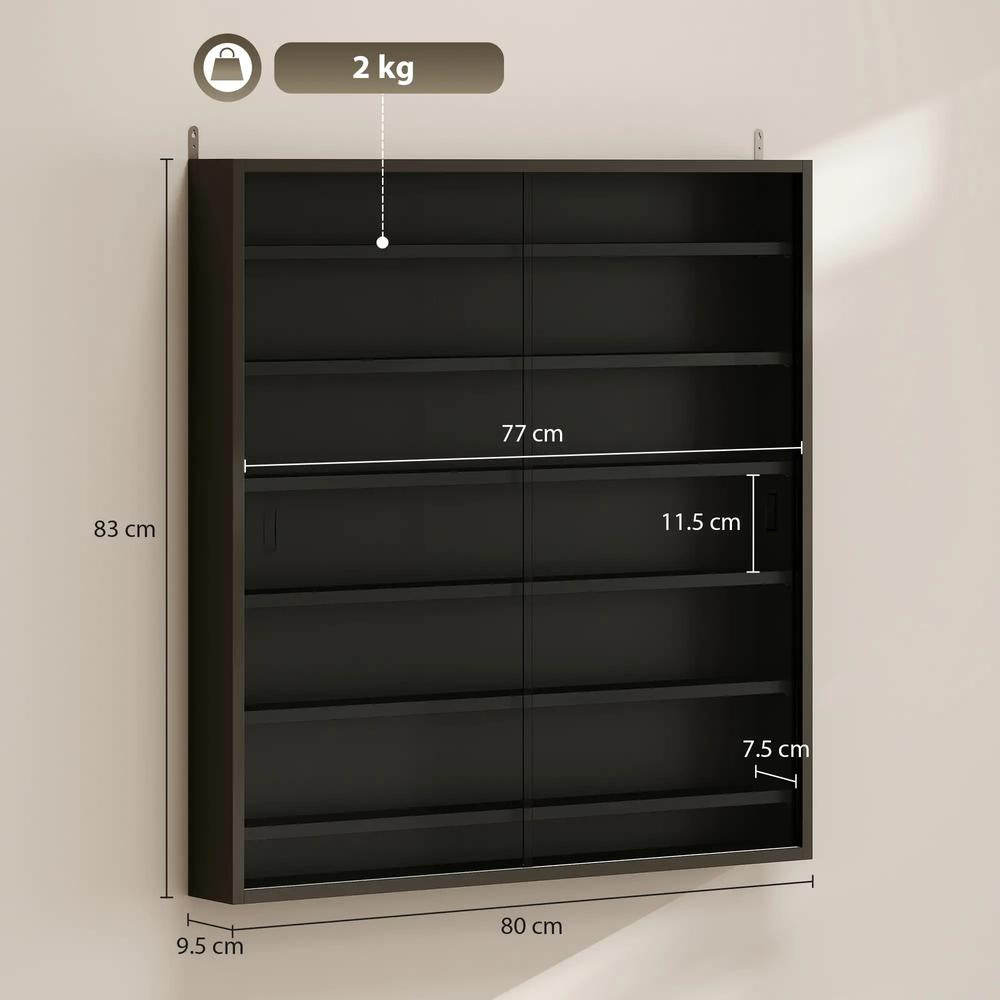 HOMCOM Six Shelf Display Cabinet, with Glass Doors Additional View 46