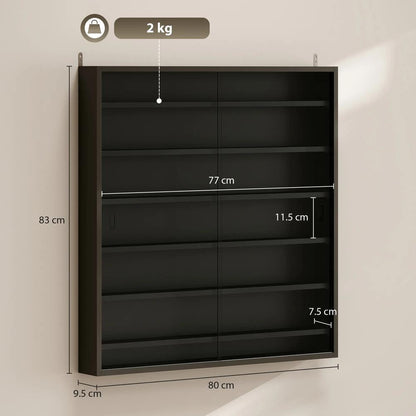 HOMCOM Six Shelf Display Cabinet, with Glass Doors Additional View 46