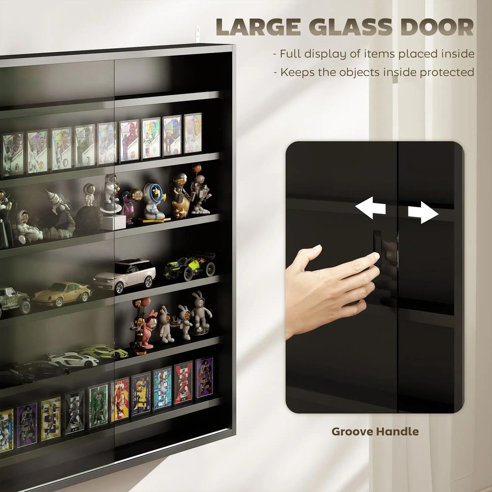 HOMCOM Six Shelf Display Cabinet, with Glass Doors Additional View 48