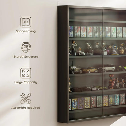 HOMCOM Six Shelf Display Cabinet, with Glass Doors Additional View 49