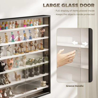 HOMCOM Six Shelf Display Cabinet, with Glass Doors Additional View 5