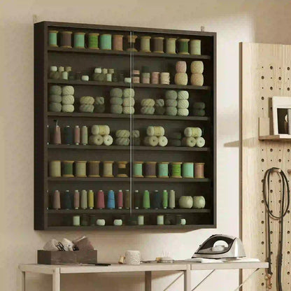 HOMCOM Six Shelf Display Cabinet, with Glass Doors Additional View 51