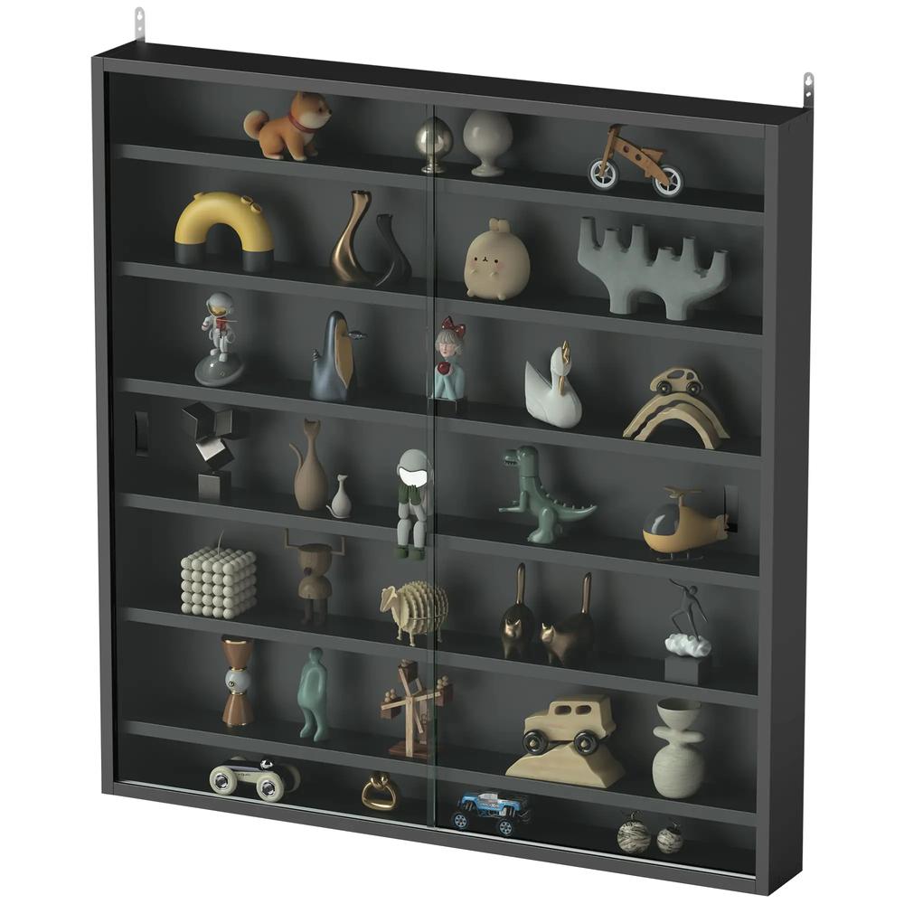 HOMCOM Six Shelf Display Cabinet, with Glass Doors Additional View 54