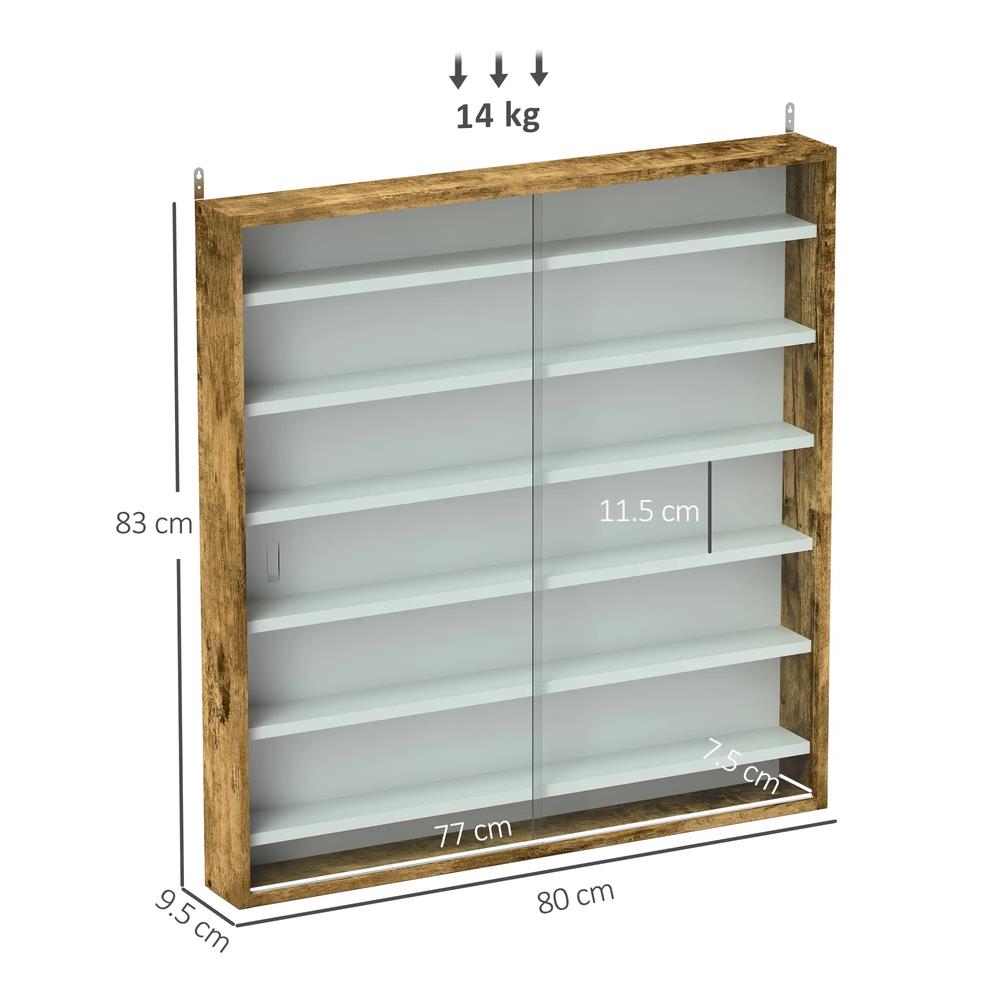 HOMCOM Six Shelf Display Cabinet, with Glass Doors Additional View 57