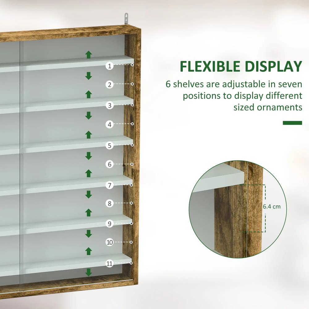 HOMCOM Six Shelf Display Cabinet, with Glass Doors Additional View 58
