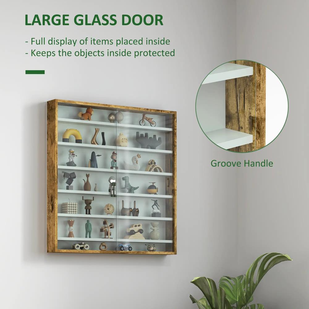 HOMCOM Six Shelf Display Cabinet, with Glass Doors Additional View 59
