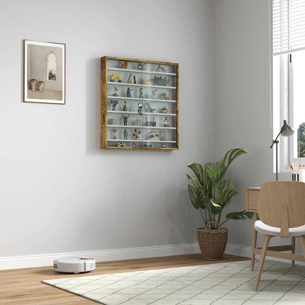 HOMCOM Six Shelf Display Cabinet, with Glass Doors Additional View 64