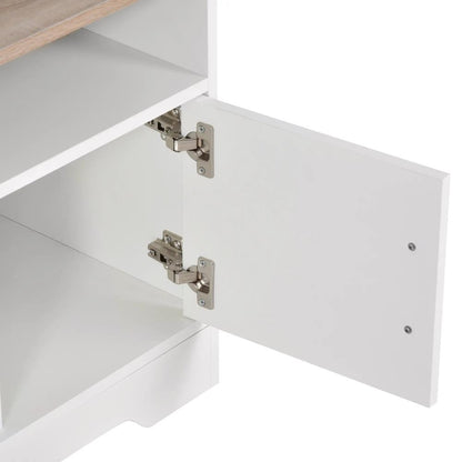 HOMCOM TV Stand Cabinet up to 50", Modern TV Unit with Storage, Open Shelves and Cable Management for Living Room, Bedroom, White Additional View 8