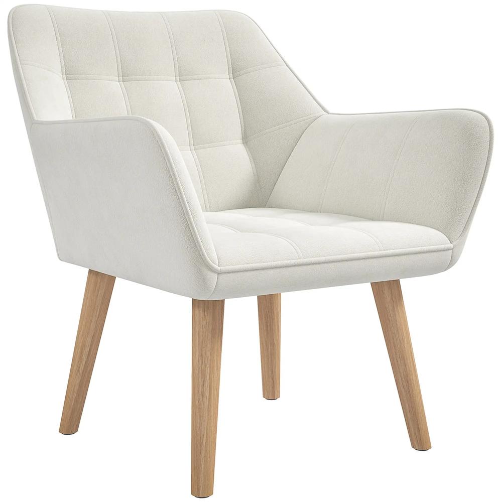 HOMCOM Accent Chair, Arm Chair with Wide Arms, Slanted Back, Thick Padding and Rubber Wooden Legs for Living Room Additional View 11