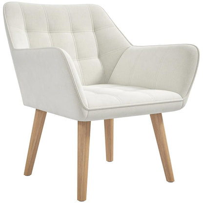 HOMCOM Accent Chair, Arm Chair with Wide Arms, Slanted Back, Thick Padding and Rubber Wooden Legs for Living Room Additional View 11